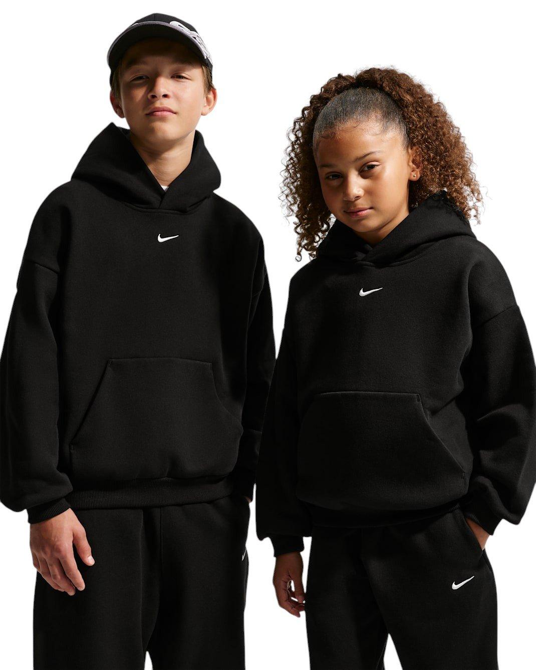 Nike Big Kids' Sportswear Solo Swoosh Fleece Pullover Hoodie - Black - BLACK